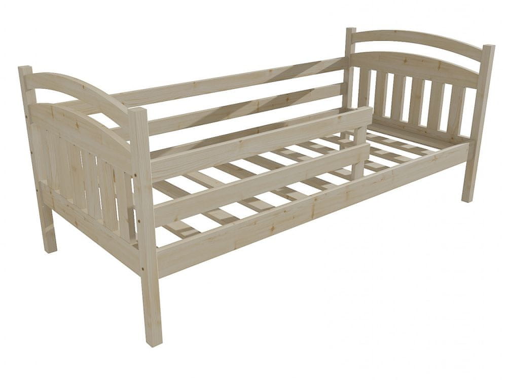 eoshop Detská posteľ DP 015 so zábranou (Rozmer: 80 x 200 cm, Farba dreva: surové drevo)